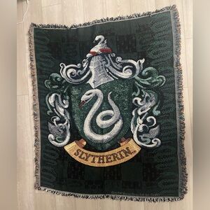 Warner Bros. Slytherin Green and Silver Throw Blanket
